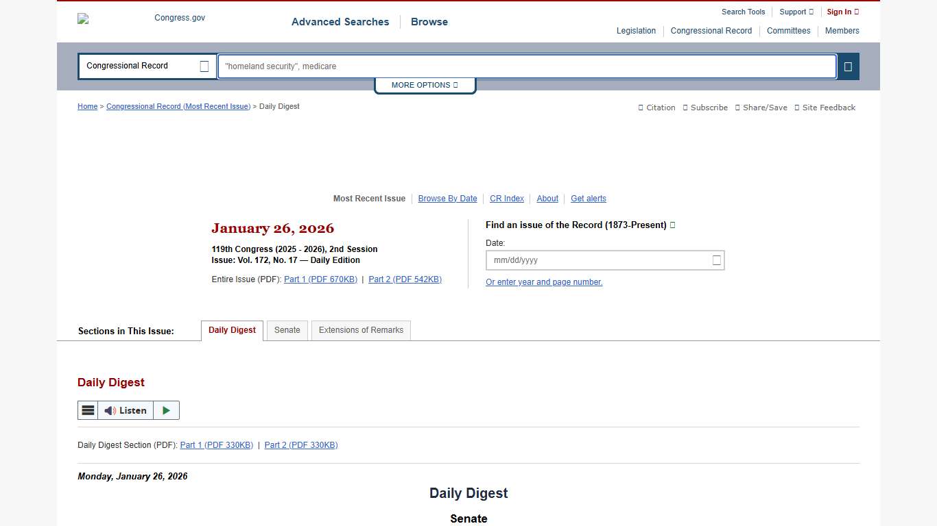 Congressional Record Congress.gov Library of Congress