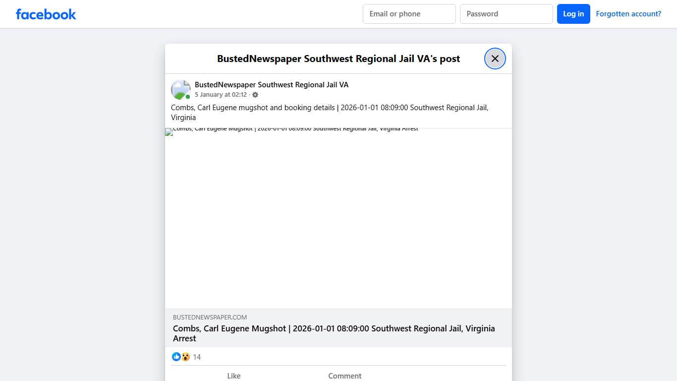 Combs, Carl... - BustedNewspaper Southwest Regional Jail VA Facebook